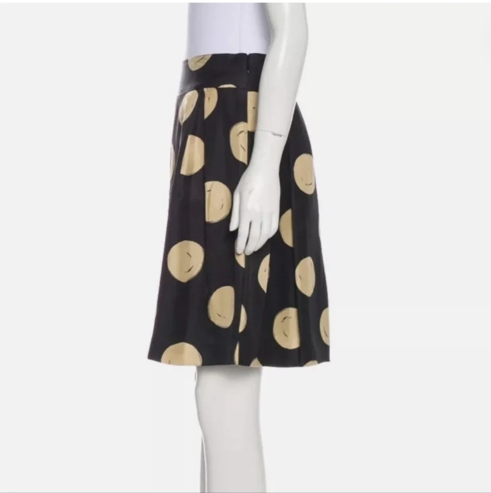 Kate spade silk holly black cork pleated skirt sz 8 NWT *K - Picture 3 of 9